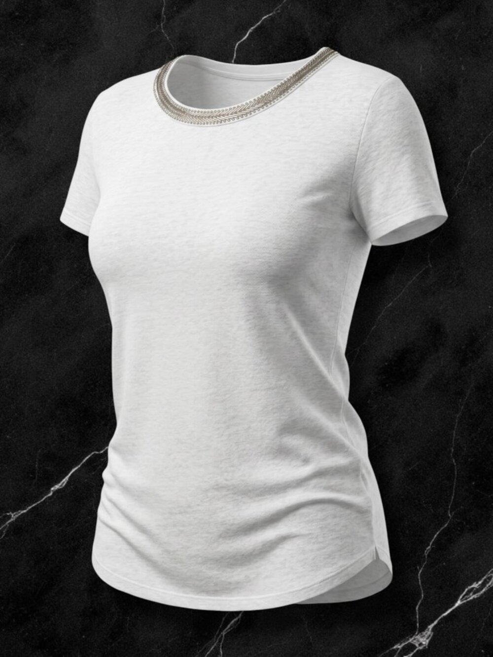 Generation Love NWT White Linen Fishbone Metallic Criss Cross Tee XS